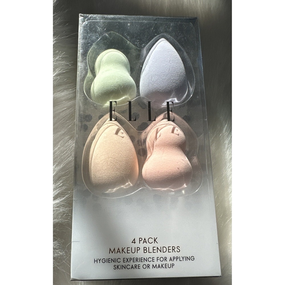 ELLE Beauty Blender Blending Sponges 4PK Ultra Soft- New Applicator Makeup